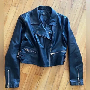 Vegan leather moto jacket